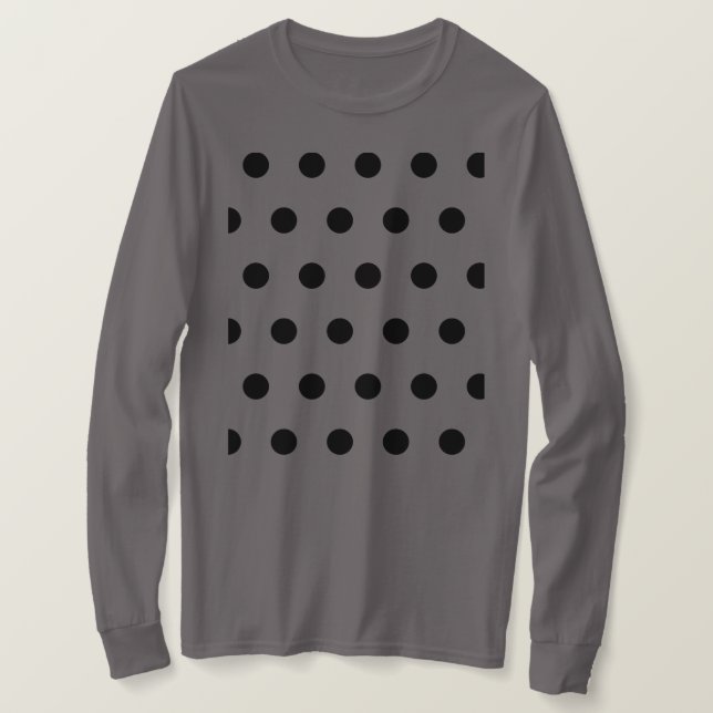 Camiseta T-Shirt de bolinhas Longa (Lavanda e Preto) (Frente do Design)