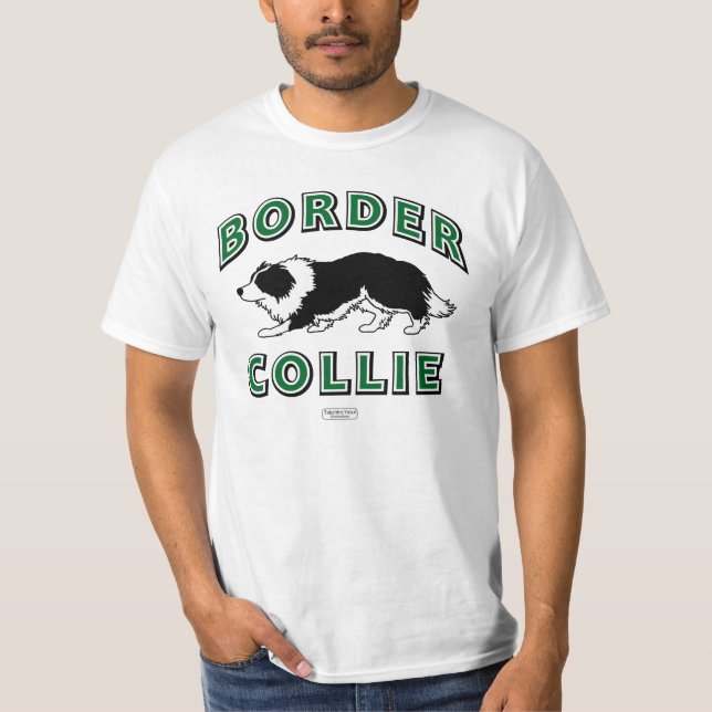 Camiseta T-shirt de border collie (branco) (Frente)
