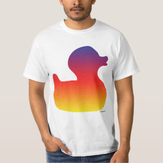 Camiseta T-shirt de borracha de Duckie do arco-íris