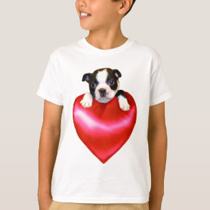 Camiseta T-shirt de Boston Terrier do amor