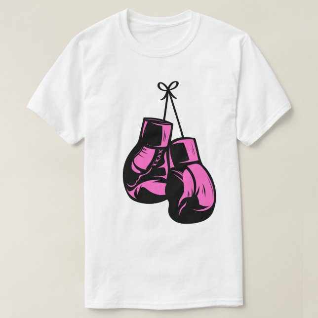 Camiseta t-shirt de boxe rosa (Frente do Design)