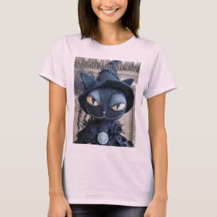 Camiseta T-Shirt de Bruxa de Gato Negro