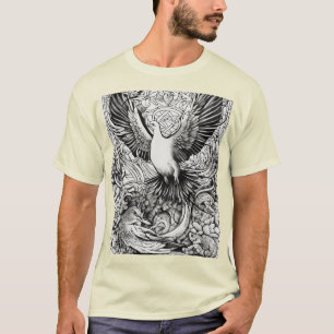 Camiseta T-Shirt de Buraco Negro e Branco e Serpente