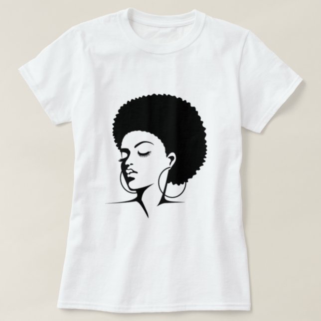 Camiseta T-Shirt de Cabelo Natural (Frente do Design)