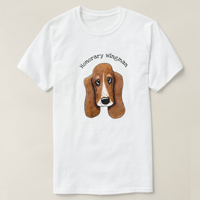 Camiseta T-Shirt de Caça-Basset (Frente do Design)