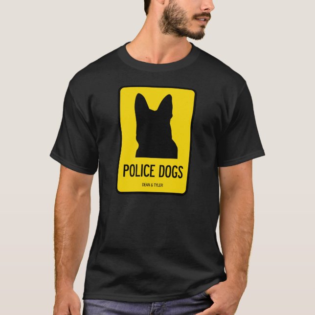 Camiseta T-shirt de "cães polícia" 2-Sided (Frente)