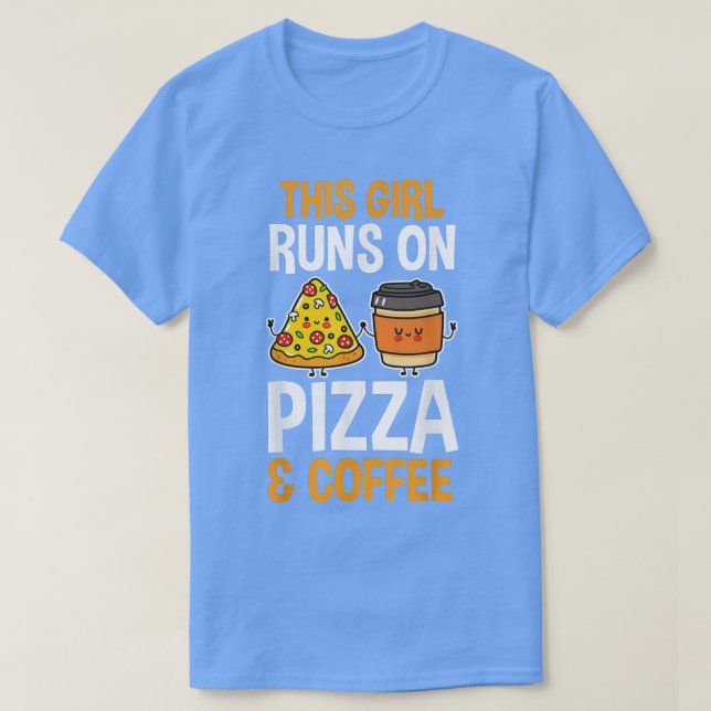 Camiseta T-Shirt de Café e Pizza (Frente do Design)