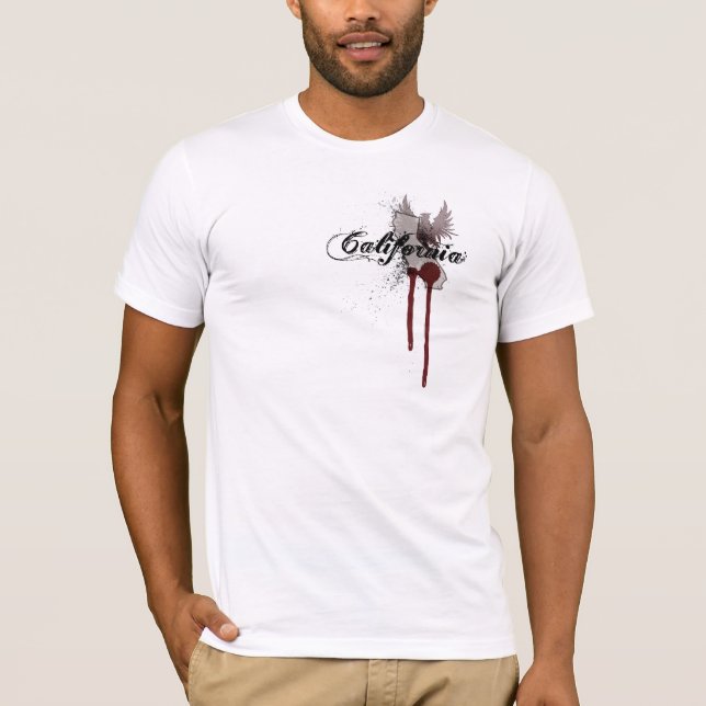 Camiseta T-shirt de Califórnia do Splatter do sangue do (Frente)