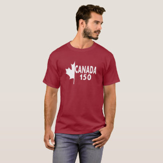 Camiseta T-shirt de Canadá 150 (branco no vermelho)