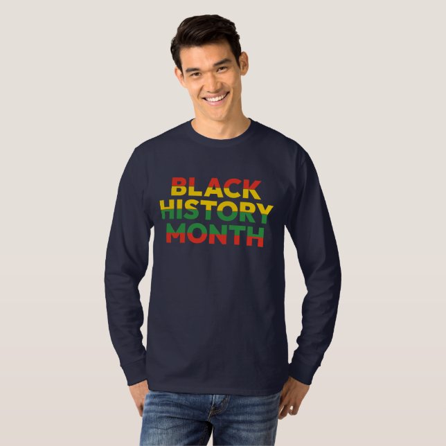 Camiseta T-Shirt de Capa Longa com História Negra Mês (Frente Completa)