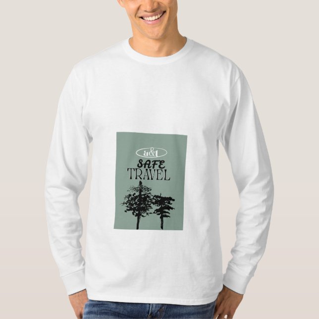 Camiseta T-Shirt de Capa Longa com Viagem de Segurança (Frente)