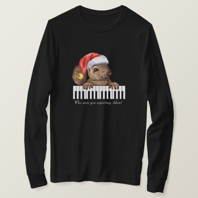 Camiseta T-Shirt de Capa Longa de Natal (Frente do Design)