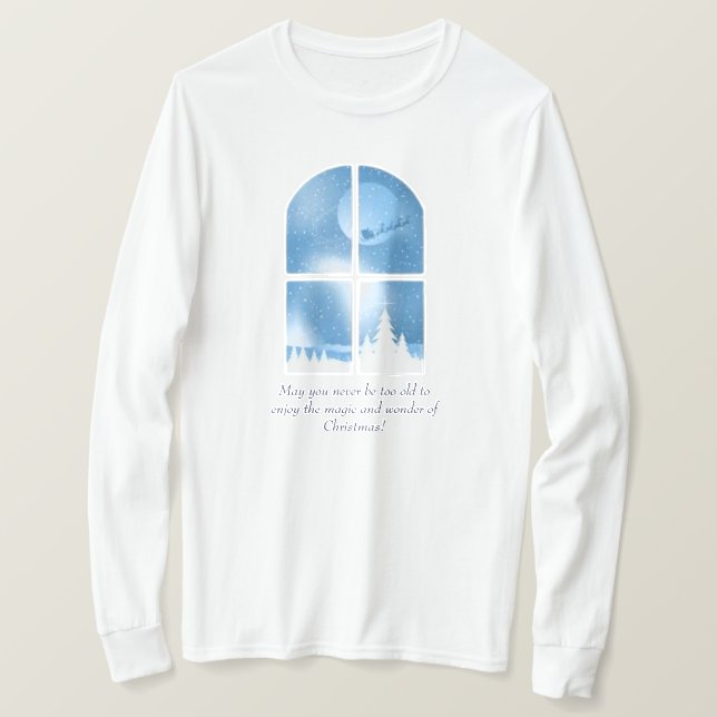 Camiseta T-Shirt de Capa Longa de Natal (Frente do Design)