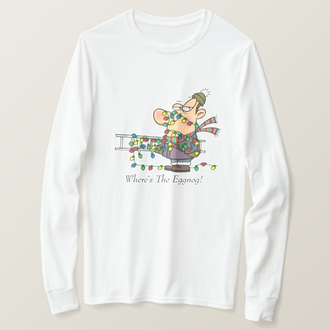 Camiseta T-Shirt de Capa Longa de Natal (Frente do Design)