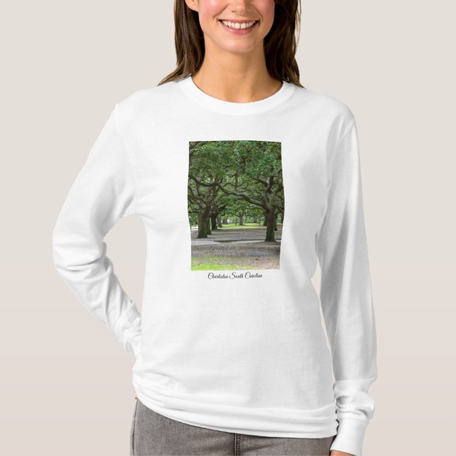 Camiseta T-Shirt de Capa Longa e Painterly, Jardins de Pont (Frente)