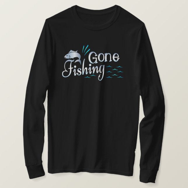 Camiseta T-Shirt De Capa Longa Que Se Foi Pescar (Frente do Design)
