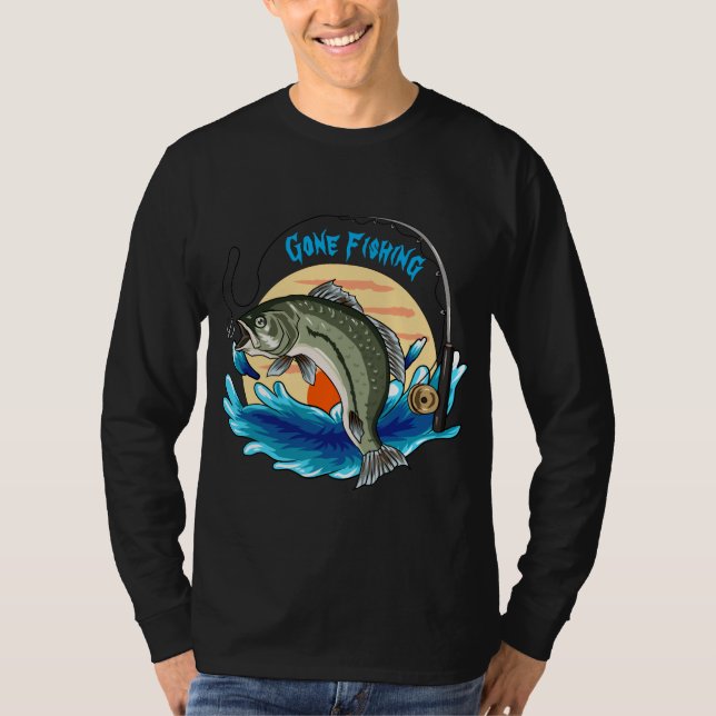 Camiseta T-Shirt De Capa Longa Saiu Das Redes De Pesca (Frente)