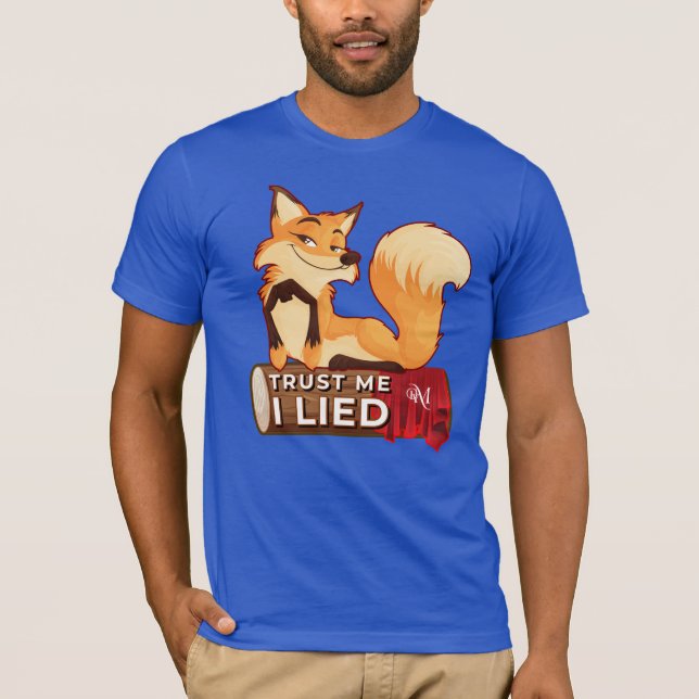 Camiseta T-Shirt de Capas Curtas: Confie em Mim (azul) (Frente)