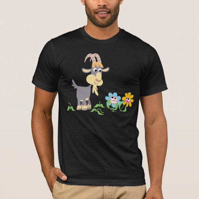 Camiseta T-Shirt de Caricatura e Flores (Frente)