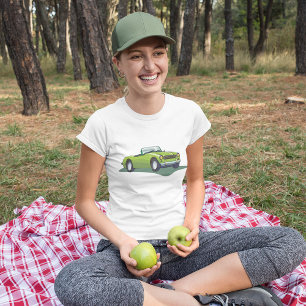 Camiseta T-Shirt De Carro Verde Retro Convertível