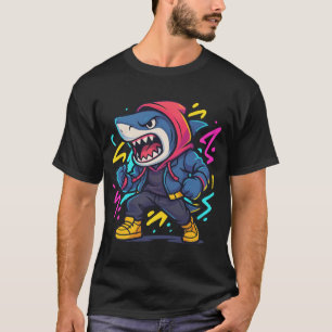 Camiseta T-Shirt de Cartoon de Tubarão legal