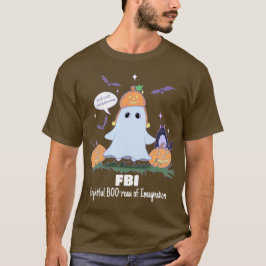 Camiseta T-Shirt de Cartoon do FBI do Dia de as Bruxas engr