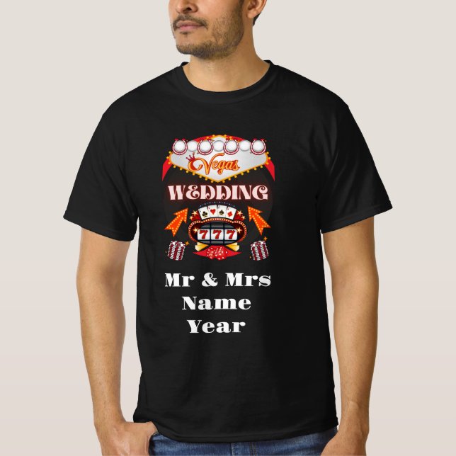 Camiseta T-Shirt de Casamento de Vegas (Frente)