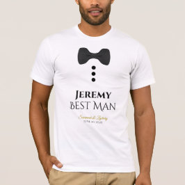 Camiseta T-shirt de Casamento Preto do Melhor Homem Diverti