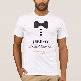 Camiseta T-shirt de Casamento Preto do Padrinho de casament