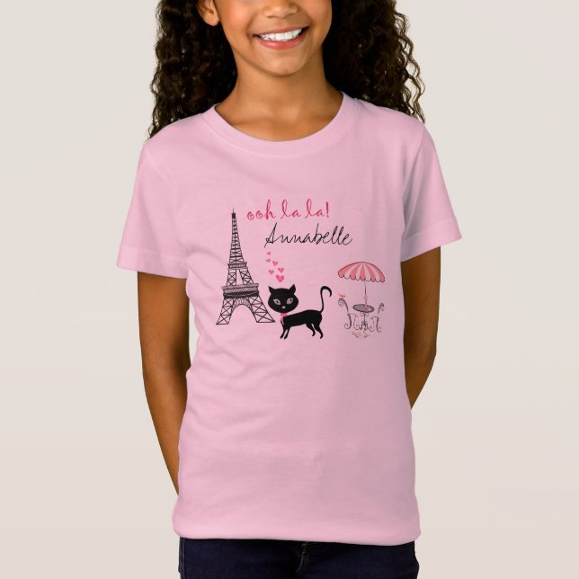 Camiseta T-Shirt de Cat Paris Personalizado (Frente)