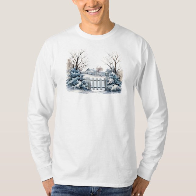 Camiseta T-Shirt de Cena de Inverno Longa (Frente)
