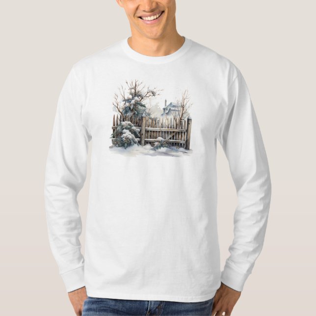 Camiseta T-Shirt de Cena de Inverno Longa (Frente)