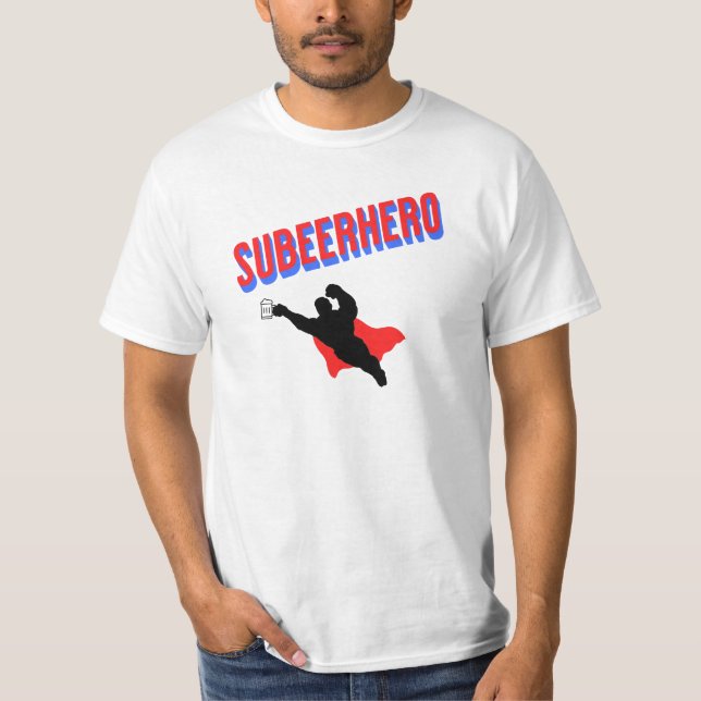 Camiseta T-Shirt de Cerveja Engraçado, Super Herói (Frente)