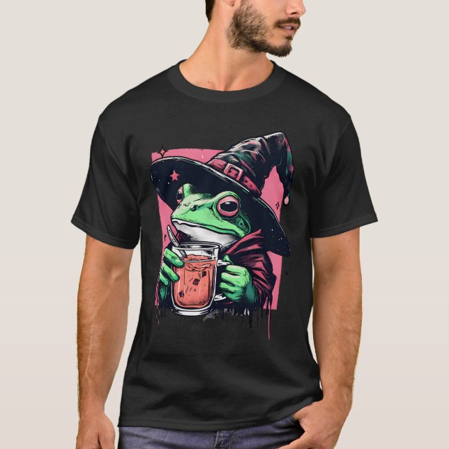 Camiseta T-Shirt De Chá Com Sapo Testemunha Retro (Frente)