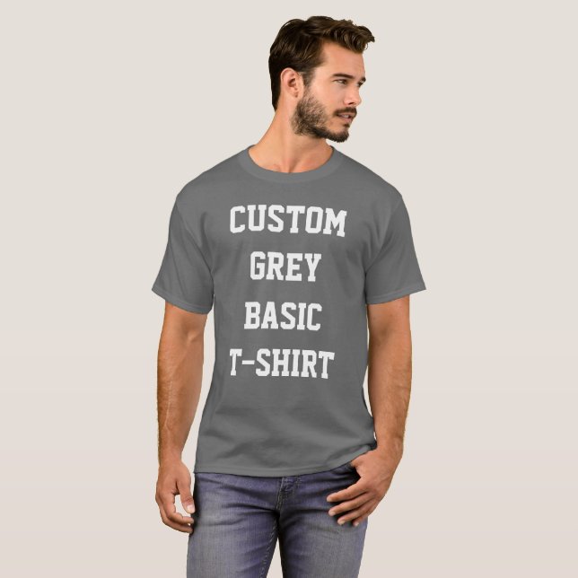 Camiseta T-SHIRT DE CINZAS ESCURAS BÁSICAS personalizadas m (Frente Completa)