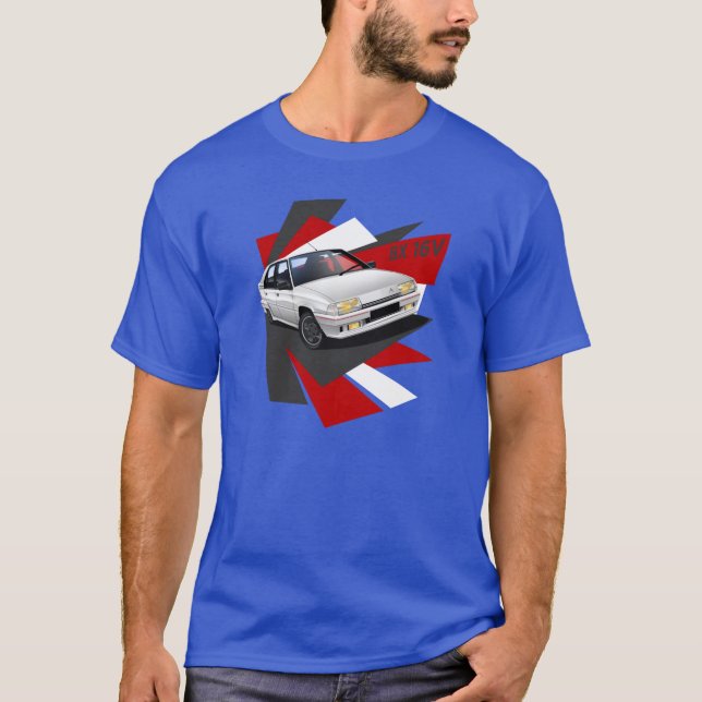 Camiseta T-shirt de Citroen BX 16V (branco) (Frente)