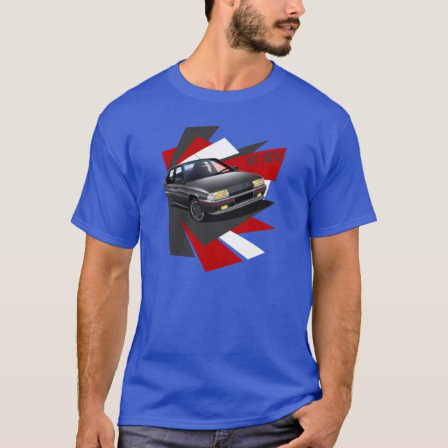 Camiseta T-shirt de Citroen BX 16V (cinza escuro) (Frente)