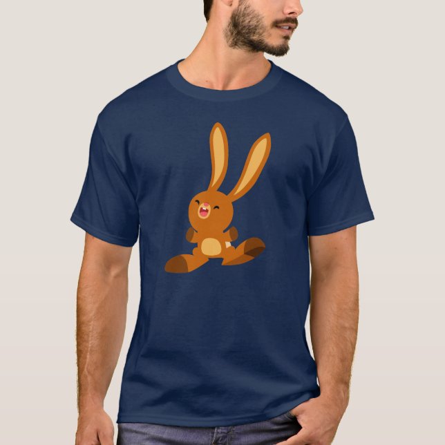 Camiseta T-Shirt de Coelho de Cartoon Feliz (Frente)