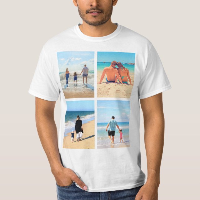 Camiseta T-Shirt de Colagem Personalizada com as Suas Fotog (Frente)