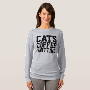 Camiseta T-shirt de CONFECÇÃO DE MALHAS do CAFÉ dos GATO
