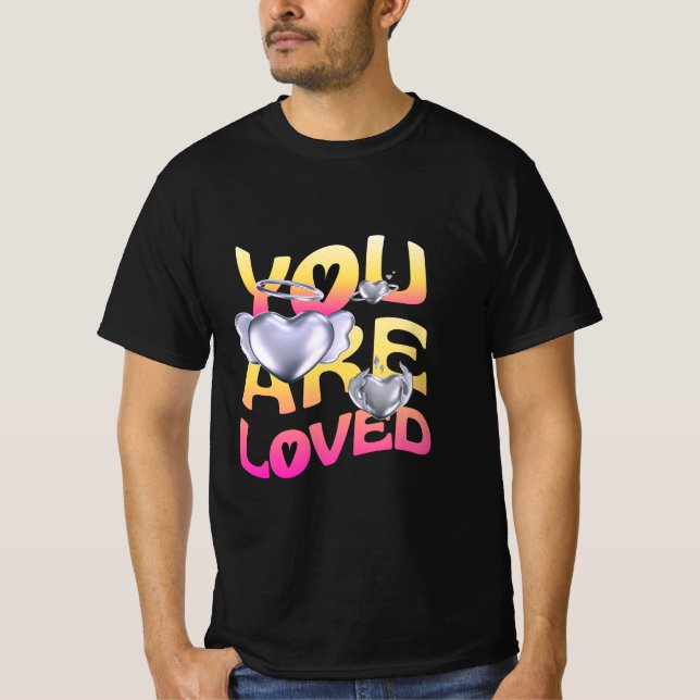 Camiseta T-shirt de coração flutuante (Frente)