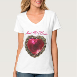 Camiseta T-Shirt de Coração Rosa-madrinha de casamento