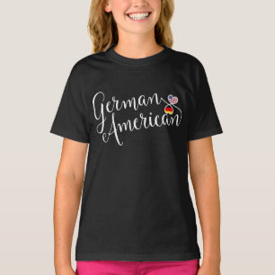 Camiseta T-Shirt de Corações Entusilado Alemão-Americano