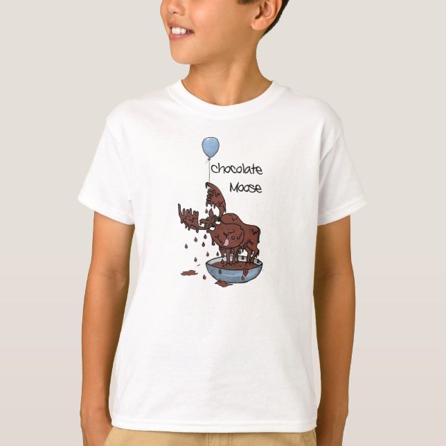 Camiseta T-shirt de criança divertida, alce de chocolate (Frente)