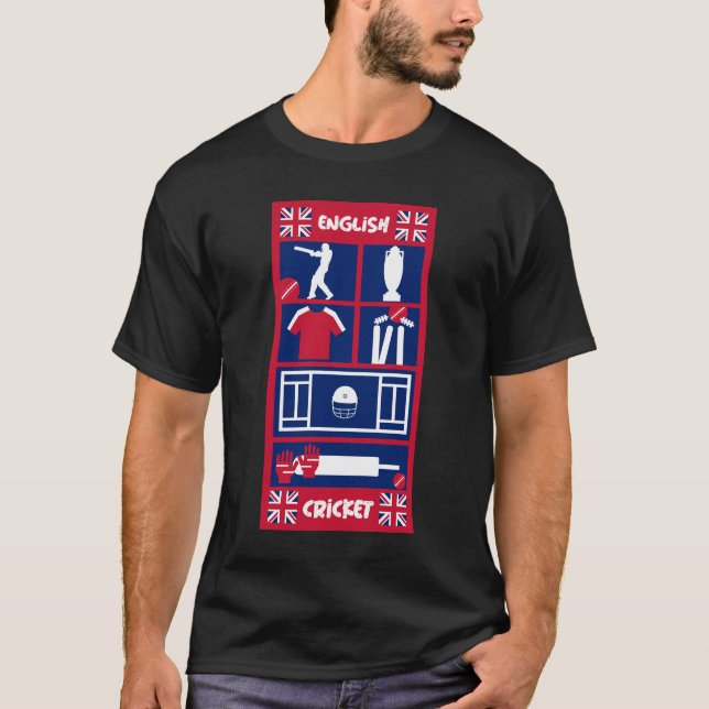 Camiseta T-Shirt de Críquete de Teste Inglês (Frente)