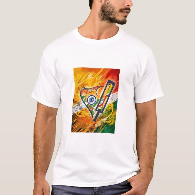Camiseta T-Shirt de críquete indiano (Frente)