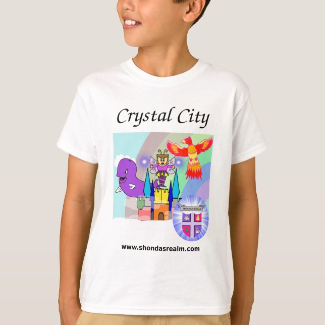 Camiseta T-shirt de cristal da cidade do reino de Shonda (Frente)