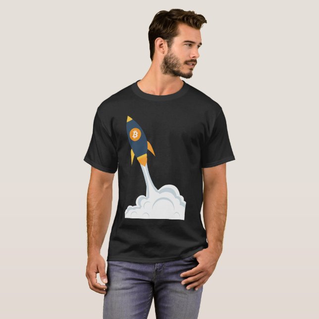 Camiseta T-shirt de Cryptocurrency do navio de Rocket do (Frente Completa)