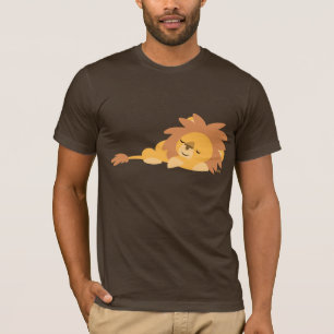 Camiseta T-shirt de descanso bonito do leão dos desenhos