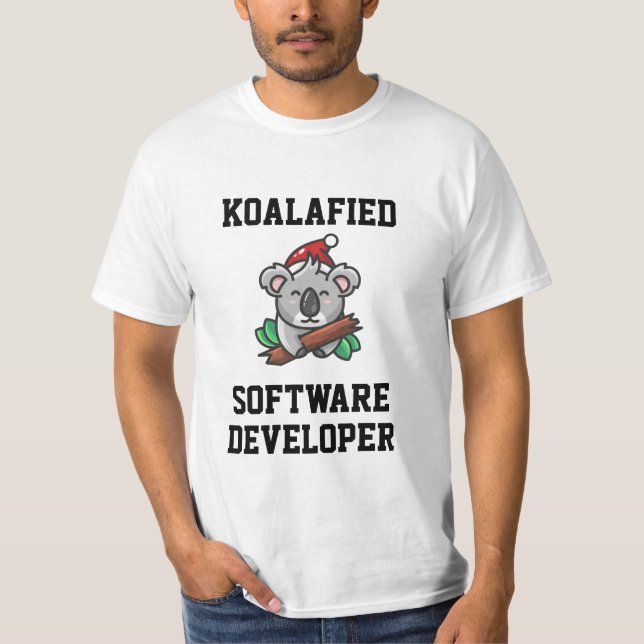 Camiseta T-Shirt De Desenvolvedor De Software Koalafied (Frente)